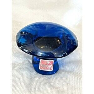 VTG MCM Viking Glass Bluenique Blue Mushroom